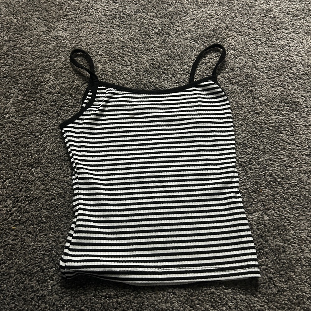 Black and White Striped Women's Top